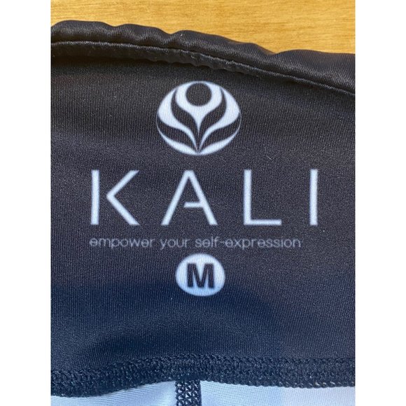 Peloton X Kali Retro Crop Leggings Medium Black w Stripes USA - Picture 9 of 16